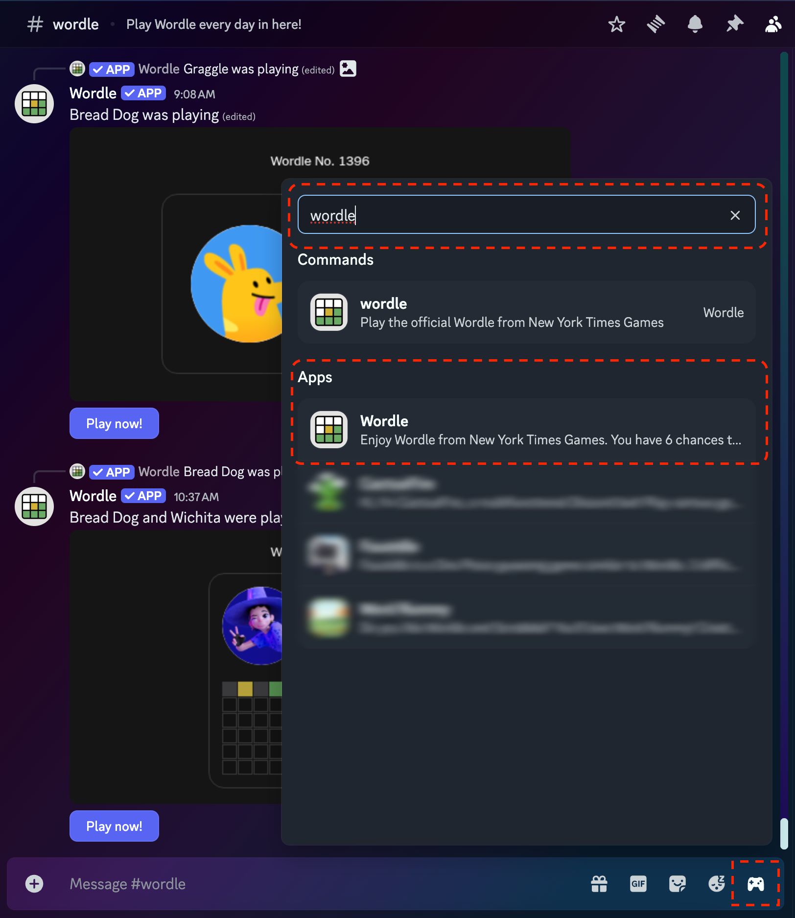 wordle in app launcher as a discord activity.png